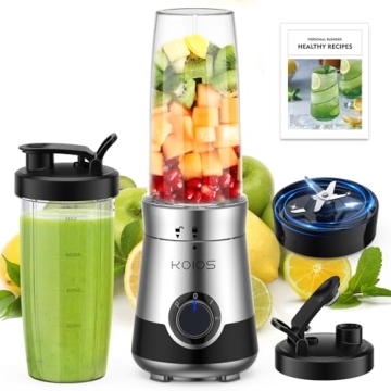 KOIOS Smoothie Blender, 900W Blenders with 27oz No-BPA Bottles for Shakes Smoothies