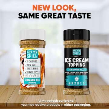 Ice Cream Topping Cinnamon Roll Mix - Gluten Free & Low Sodium Cinnamon and Sugar Flavor for Coffee ...
