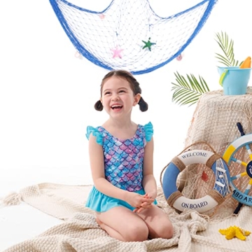 Cute Toddler Girls One Piece Swimsuit with Ruffles 2-6T