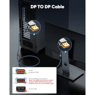 Capshi 8K DisplayPort Cable 1.4 | Reliable 8K 4K Connection