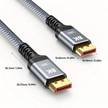 Capshi 8K DisplayPort Cable 1.4 | Reliable 8K 4K Connection