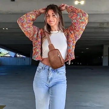 CLUCI Small Sling Bag for Women 2024 Vegan Leather Crossbody Chest Bags Trendy, Women's Fanny Pack