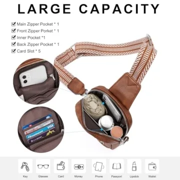 CLUCI Small Sling Bag for Women 2024 Vegan Leather Crossbody Chest Bags Trendy, Women's Fanny Pack