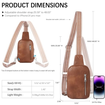 CLUCI Small Sling Bag for Women 2024 Vegan Leather Crossbody Chest Bags Trendy, Women's Fanny Pack