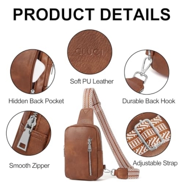 CLUCI Small Sling Bag for Women 2024 Vegan Leather Crossbody Chest Bags Trendy, Women's Fanny Pack