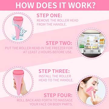 DOUKEN Ice Roller for Face & Eye, Premium Self-Care Facial Roller, Skin Care Tools for Face Eye Puffiness, Cold Therapy Ice Face Roller to Soothe Skin