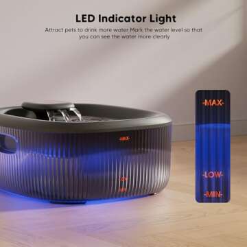 WOPET Dog Water Fountain for Large Dogs, 6L/205oz/1.7Gal Automatic Dog and Cat Water Fountain,Dog Water Dispenser with 2 Filter,Ultra-Quiet Pump,Great for Large Dogs Cats and Multi-Pet Home