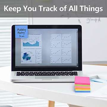 Colorful Sticky Notes 3x3 Inches with Strong Adhesive