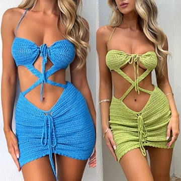 GuliriFei Halter Neck Bodycon Mini Dress for Parties