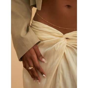 14K Gold Plated Body Waist Chain Set for Women