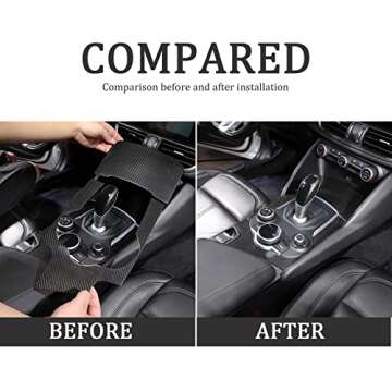 TOYCIDFG Real Carbon Fiber Gear Shift Panel Cover Trim for Alfa Romeo Giulia 2017-2019