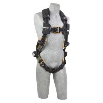 3M DBI-SALA ExoFit NEX 1103085 Nomex/Kevlar Full Body Harness, PVC Coated Alum. Back D-Ring, Comfort Padding, Locking Quick Connect Buckle Leg Straps, Small, Black