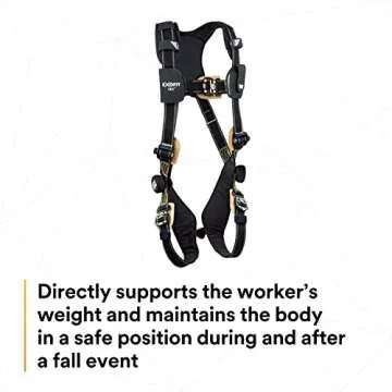 3M DBI-SALA ExoFit NEX 1103085 Nomex/Kevlar Full Body Harness, PVC Coated Alum. Back D-Ring, Comfort Padding, Locking Quick Connect Buckle Leg Straps, Small, Black