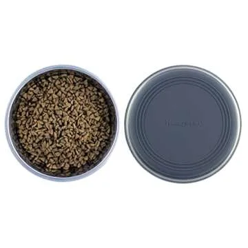 HeavyBowl - 2.5 lb Weighted Dog Bowl - No Slip, No Tip - Heavy Stainless Steel Dog Bowl with Silicone Rubber Foot