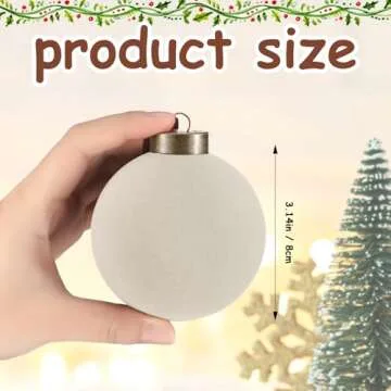 Liliful 15 Pcs Velvet Christmas Balls Bulk Flocked Christmas Tree Ball Ornaments Plastic Xmas Decora...