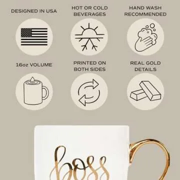 Inspirational Sweet Water Decor Coffee Mug with Gold Handle