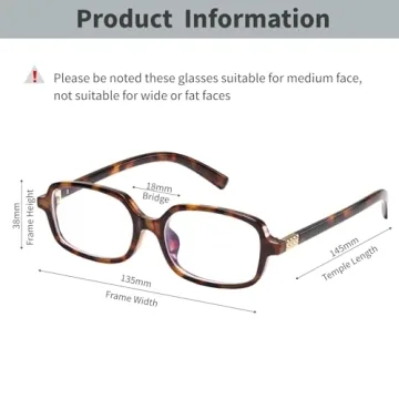 Stylish Retro Rectangle Blue Light Blocking Glasses for Women