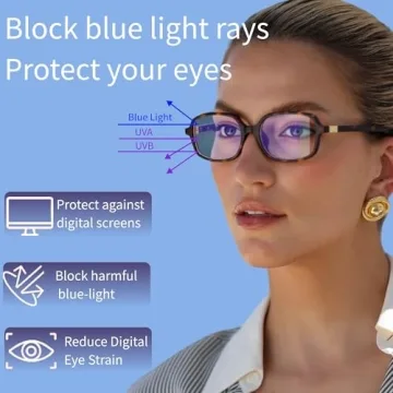Stylish Retro Rectangle Blue Light Blocking Glasses for Women