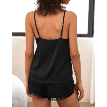 Ekouaer Women's Silk Pajama Set | Soft Satin Cami and Shorts