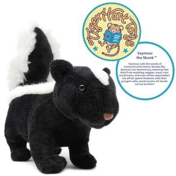 TigerHart Seymour The Skunk - 8 Inch Long (Tail Measurement not Included) Stuffed Animal Plush