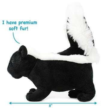 TigerHart Seymour The Skunk - 8 Inch Long (Tail Measurement not Included) Stuffed Animal Plush