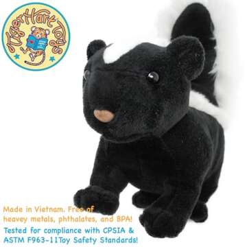 TigerHart Seymour The Skunk - 8 Inch Long (Tail Measurement not Included) Stuffed Animal Plush