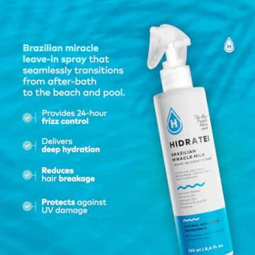 Hidratei Brazilian Healthy Leave In Conditioner | Detangler, Anti-Frizz Spray for All Hair Types 8.4...