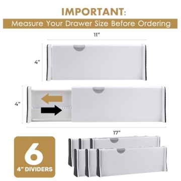 RAPTUROUS Adjustable Drawer Dividers for Organized Storage