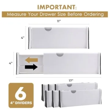 RAPTUROUS Adjustable Drawer Dividers for Organized Storage
