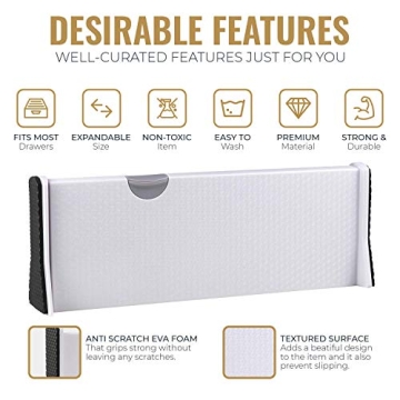 RAPTUROUS Adjustable Drawer Dividers for Organized Storage