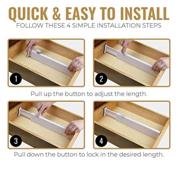 RAPTUROUS Adjustable Drawer Dividers for Organized Storage