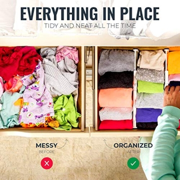 RAPTUROUS Adjustable Drawer Dividers for Organized Storage