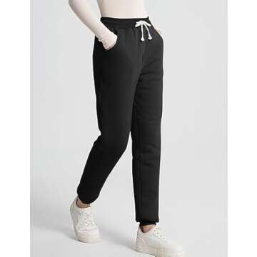 PEHMEA Women's Cozy Sherpa Lined Sweatpants