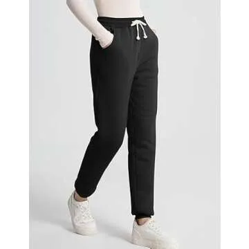 PEHMEA Women's Cozy Sherpa Lined Sweatpants
