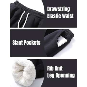 PEHMEA Women's Cozy Sherpa Lined Sweatpants