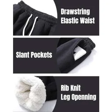 PEHMEA Women's Cozy Sherpa Lined Sweatpants