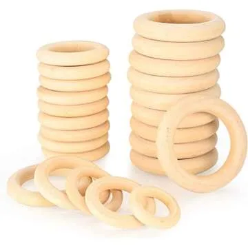 Wugongshan 80 Unfinished Natural Wood Rings for Crafts