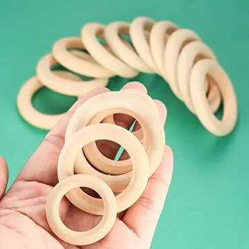 Wugongshan 80 Unfinished Natural Wood Rings for Crafts