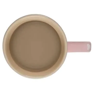 Le Creuset L'Amour Collection Stoneware 14oz Mug, Chiffon Pink with Heart Applique