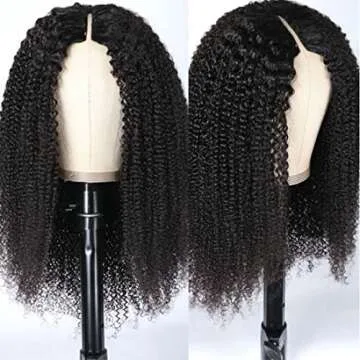 UNICE Afro Kinky Curly V Part Wig Upgrade U Part Wigs Human Hair 150% Density for Women, No Leave Out Glueless Wig Brazilian Virgin Hair Beginner Friendly Wig No Glue No sew in 22inch
