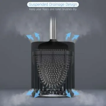 Sellemer Toilet Brush Flexible Silicone Head for Easy Cleaning