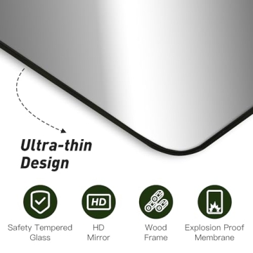 CULER Black Bathroom Wall Mirror,24 x 36 Inch Rectangle Vanity Modern Tempered Glass Mirror for Bedroom,Living Room,Entryway (24x36 Inch, Black)