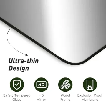 CULER Black Bathroom Wall Mirror,24 x 36 Inch Rectangle Vanity Modern Tempered Glass Mirror for Bedroom,Living Room,Entryway (24x36 Inch, Black)