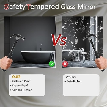 CULER Black Bathroom Wall Mirror,24 x 36 Inch Rectangle Vanity Modern Tempered Glass Mirror for Bedroom,Living Room,Entryway (24x36 Inch, Black)