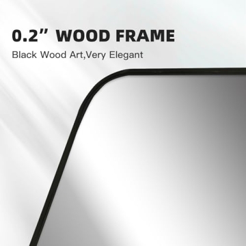 CULER Black Bathroom Wall Mirror,24 x 36 Inch Rectangle Vanity Modern Tempered Glass Mirror for Bedroom,Living Room,Entryway (24x36 Inch, Black)