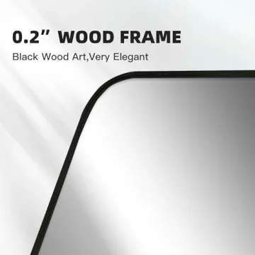 CULER Black Bathroom Wall Mirror,24 x 36 Inch Rectangle Vanity Modern Tempered Glass Mirror for Bedroom,Living Room,Entryway (24x36 Inch, Black)