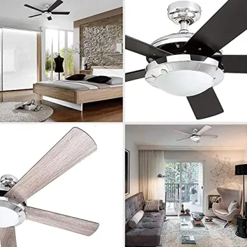 HYATECH 52 Inch Modern Ceiling Fan with Light Remote