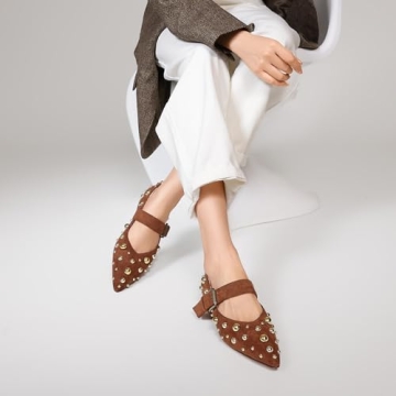 Stylish TRKYYK Women’s Studded Pointed Flats Shoes