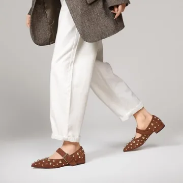 Stylish TRKYYK Women’s Studded Pointed Flats Shoes