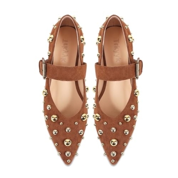 Stylish TRKYYK Women’s Studded Pointed Flats Shoes